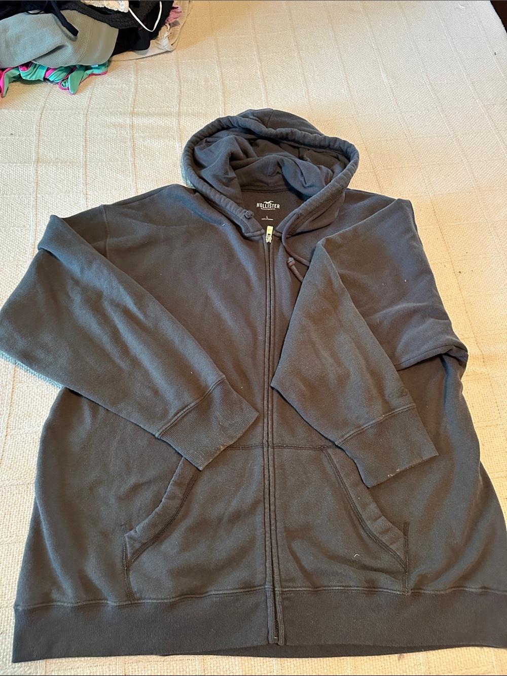 Hollister Charcoal Gray Full-Zip Hoodie